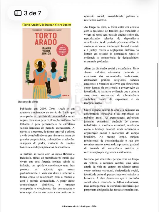 Página do e-book — Torto Arado, repertório sociocultural